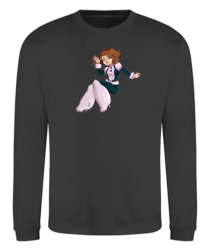 Float - mha, bnha, Academia, hero, uraraka, ochako, uraraka ochako, uravity, float, floaty, costume, hero costume, brown hair, brown eyes, pink, purplestar, purplestarphoenix, short hair, paw pads, girl, cute girl, cute, kawaii, hero outfit, anime, manga, Hiroaka - Sweatshirt