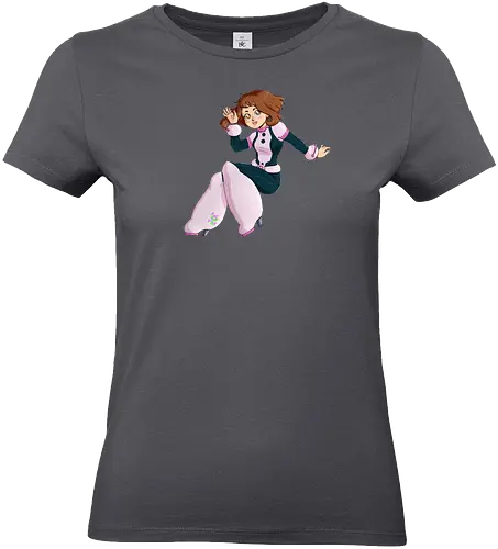 Float - mha, bnha, Academia, hero, uraraka, ochako, uraraka ochako, uravity, float, floaty, costume, hero costume, brown hair, brown eyes, pink, purplestar, purplestarphoenix, short hair, paw pads, girl, cute girl, cute, kawaii, hero outfit, anime, manga, Hiroaka - Standard T-Shirt (Women)