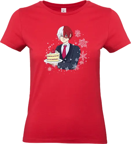 Shotocake - mha, bnha, shouto todoroki, todorokishouto, shoutotodoroki, shotocake, shoutocake, strawberryshortcake, shortcake, strawberries, suit, creamsuit, threepiecesuit, snowflakes, snow, heterochromia, blueeyes, greyeyes, redhair, whitehair, redwhitehair, splitcolorhair, purplestarphoenix, hiroaka, hiroaka - Standard T-Shirt (Women)