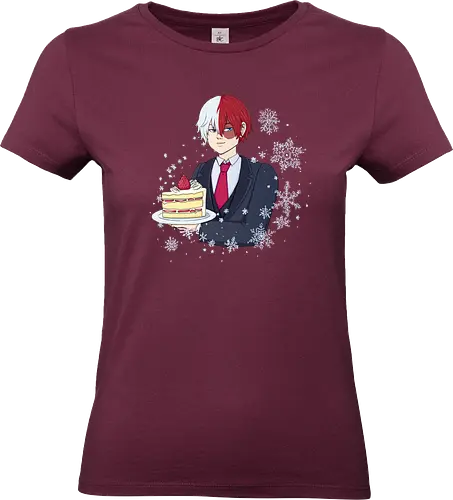 Shotocake - mha, bnha, shouto todoroki, todorokishouto, shoutotodoroki, shotocake, shoutocake, strawberryshortcake, shortcake, strawberries, suit, creamsuit, threepiecesuit, snowflakes, snow, heterochromia, blueeyes, greyeyes, redhair, whitehair, redwhitehair, splitcolorhair, purplestarphoenix, hiroaka, hiroaka - Standard T-Shirt (Women)