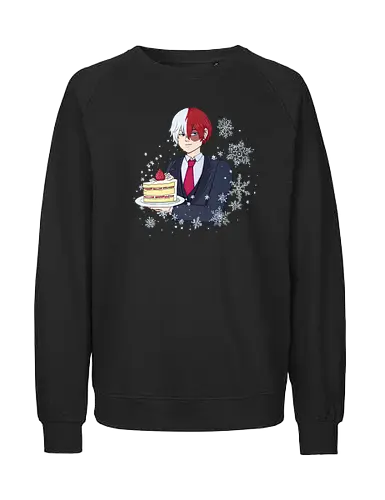 Shotocake - mha, bnha, shouto todoroki, todorokishouto, shoutotodoroki, shotocake, shoutocake, strawberryshortcake, shortcake, strawberries, suit, creamsuit, threepiecesuit, snowflakes, snow, heterochromia, blueeyes, greyeyes, redhair, whitehair, redwhitehair, splitcolorhair, purplestarphoenix, hiroaka, hiroaka - Fairtrade Sweatshirt