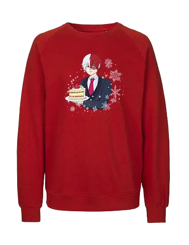 Shotocake - mha, bnha, shouto todoroki, todorokishouto, shoutotodoroki, shotocake, shoutocake, strawberryshortcake, shortcake, strawberries, suit, creamsuit, threepiecesuit, snowflakes, snow, heterochromia, blueeyes, greyeyes, redhair, whitehair, redwhitehair, splitcolorhair, purplestarphoenix, hiroaka, hiroaka - Fairtrade Sweatshirt