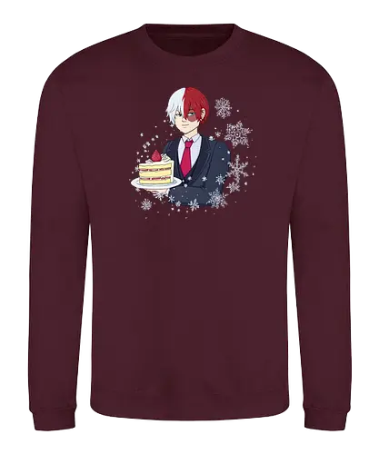 Shotocake - mha, bnha, shouto todoroki, todorokishouto, shoutotodoroki, shotocake, shoutocake, strawberryshortcake, shortcake, strawberries, suit, creamsuit, threepiecesuit, snowflakes, snow, heterochromia, blueeyes, greyeyes, redhair, whitehair, redwhitehair, splitcolorhair, purplestarphoenix, hiroaka, hiroaka - Sweatshirt