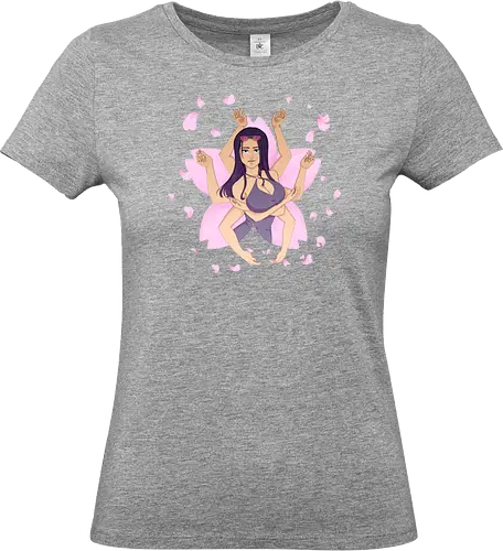 Devil Child in Bloom (Anime colors) - devilchild, nicorobin, flowerflowerfruit, hanahananomi, sakura, sakurablossoms, sakurapetals, cherryblossoms, cherryblossom, flowerpetals, flowers, purplestarphoenix, blueeyes, blackhair, sunglasses, dress, arms, hands, pretty, girl, woman, lady, Pirate, Pirate - Standard T-Shirt (Women)