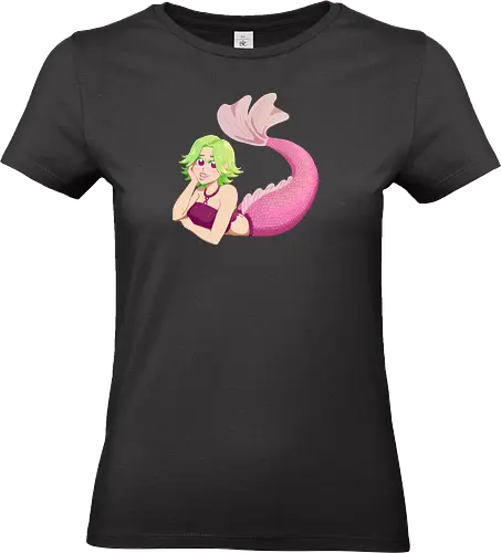 Cami - cami, Pirate, anime, mermaid, pink, pink mermaid, green hair, magentaeyes, pink eyes, bikini, bikini top, pale, blush, beach, purplestarphoenix - Standard T-Shirt (Women)