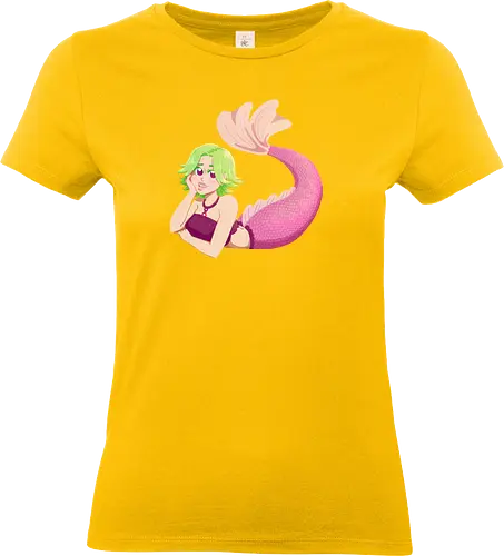 Cami - cami, Pirate, anime, mermaid, pink, pink mermaid, green hair, magentaeyes, pink eyes, bikini, bikini top, pale, blush, beach, purplestarphoenix - Standard T-Shirt (Women)