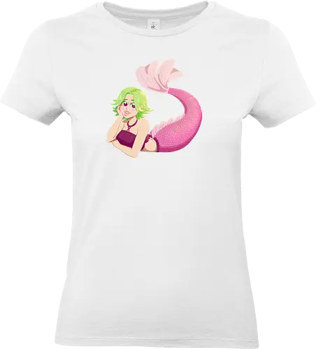 Cami - cami, Pirate, anime, mermaid, pink, pink mermaid, green hair, magentaeyes, pink eyes, bikini, bikini top, pale, blush, beach, purplestarphoenix - Standard T-Shirt (Women)