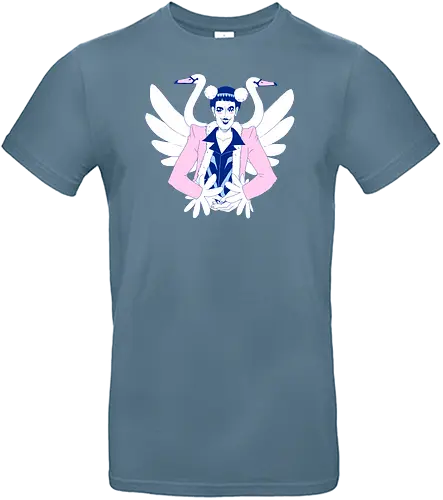 Bon-Chan! - bonclay, okamaway, bonchan, swans, pinkwhiteblue, pastelpink, babyblue, transpride, transflagcolors, digitalart, clipstudiopaint, purplestarphoenix, Pirate, Piratefanart, Piratebonclay, bonclayPirate - Standard T-Shirt