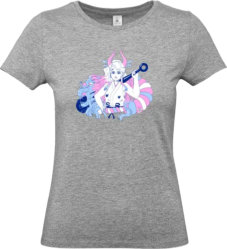 Yamato - yamato, horns, highponytail, longhair, transflag, transflagcolors, transpride, fanart, digitalart, clipstudiopaint, kanabo, purplestarphoenix, Pirate, Piratefanart, Pirateyamato, yamatoPirate, Pirate, Piratefanart, Pirateyamato, yamatoPirate - Standard T-Shirt (Women)