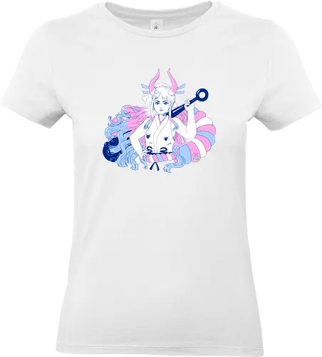 Yamato - yamato, horns, highponytail, longhair, transflag, transflagcolors, transpride, fanart, digitalart, clipstudiopaint, kanabo, purplestarphoenix, Pirate, Piratefanart, Pirateyamato, yamatoPirate, Pirate, Piratefanart, Pirateyamato, yamatoPirate - Standard T-Shirt (Women)
