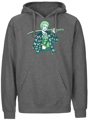Zoro Drip - zoro, roronoazoro, zorororonoa, greenhair, santoryu, threeswords, threeswordstyle, swords, katanas, gold, green, jacket, drip, necklace, meme, earrings, digitalart, anime, manga, purplestarphoenix, cool, fashion, zoroPirate, Pirate, zoroPirate, Pirate - Fairtrade Hoodie