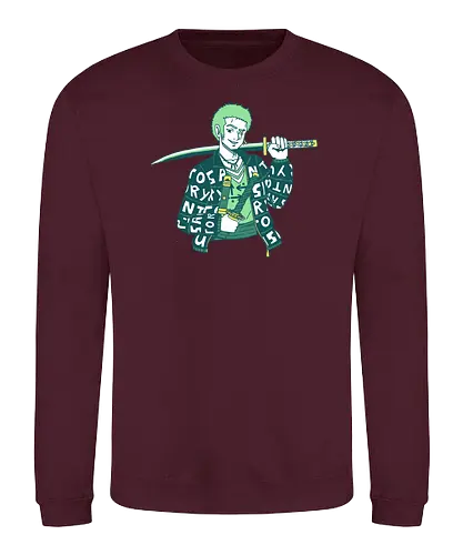 Zoro Drip - zoro, roronoazoro, zorororonoa, greenhair, santoryu, threeswords, threeswordstyle, swords, katanas, gold, green, jacket, drip, necklace, meme, earrings, digitalart, anime, manga, purplestarphoenix, cool, fashion, zoroPirate, Pirate, zoroPirate, Pirate - Sweatshirt