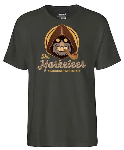 Mineshaft Marketeer Emblem - pal world, marketeer, game, gaming, video game, gamer, survival, crafting, farming, monsters, adventure, exploration, mines, merchant, , Pal - Fairtrade T-Shirt