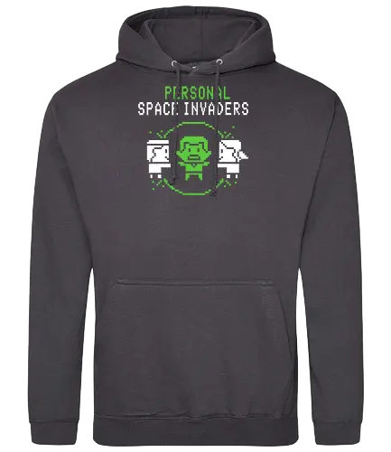 Personal Space Invaders - Video games, gaming, cute game shirts, cute video game designs, space invaders, personal space, introvert - Standard Hoodie