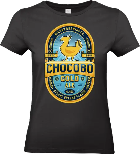 Kweh Gold Beer Emblem - final, fantasy, ff7, Gaming lockhart, Kupo, Kweh, avalanche, midgar, video game, fat Kweh, gysahl greens, Cloud, Villain, gaming, gamer - Standard T-Shirt (Women)