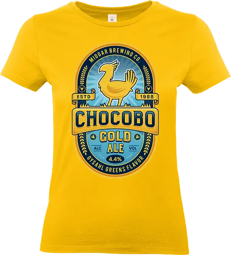 Kweh Gold Beer Emblem - final, fantasy, ff7, Gaming lockhart, Kupo, Kweh, avalanche, midgar, video game, fat Kweh, gysahl greens, Cloud, Villain, gaming, gamer - Standard T-Shirt (Women)