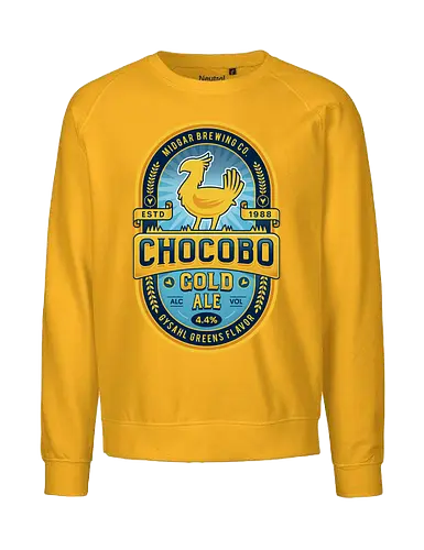 Kweh Gold Beer Emblem - final, fantasy, ff7, Gaming lockhart, Kupo, Kweh, avalanche, midgar, video game, fat Kweh, gysahl greens, Cloud, Villain, gaming, gamer - Fairtrade Sweatshirt