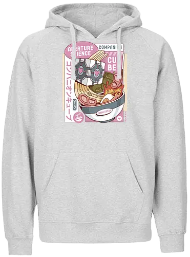 Science Cube Ramen - portal, companion cube, portal 2, portal revolution, aperture laboratories, aperture science, half life, ramen, noodles, the cake is a lie, love, glados, ramen, gaming, video games, gamer, chell,  - Fairtrade Hoodie