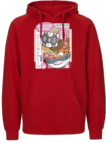 Science Cube Ramen - portal, companion cube, portal 2, portal revolution, aperture laboratories, aperture science, half life, ramen, noodles, the cake is a lie, love, glados, ramen, gaming, video games, gamer, chell,  - Fairtrade Hoodie