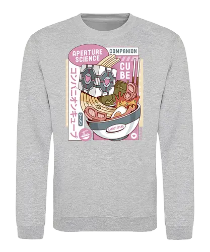 Science Cube Ramen - portal, companion cube, portal 2, portal revolution, aperture laboratories, aperture science, half life, ramen, noodles, the cake is a lie, love, glados, ramen, gaming, video games, gamer, chell,  - Sweatshirt