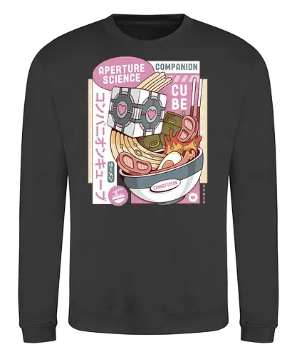 Science Cube Ramen - portal, companion cube, portal 2, portal revolution, aperture laboratories, aperture science, half life, ramen, noodles, the cake is a lie, love, glados, ramen, gaming, video games, gamer, chell,  - Sweatshirt