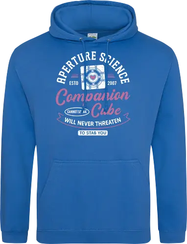 Companion Cube Crest - portal, companion cube, portal 2, portal revolution, aperture laboratories, aperture science, half life, the cake is a lie, potato, glados, black mesa, gaming, video games, gamer, chell,  - Standard Hoodie