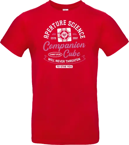 Companion Cube Crest - portal, companion cube, portal 2, portal revolution, aperture laboratories, aperture science, half life, the cake is a lie, potato, glados, black mesa, gaming, video games, gamer, chell,  - Standard T-Shirt