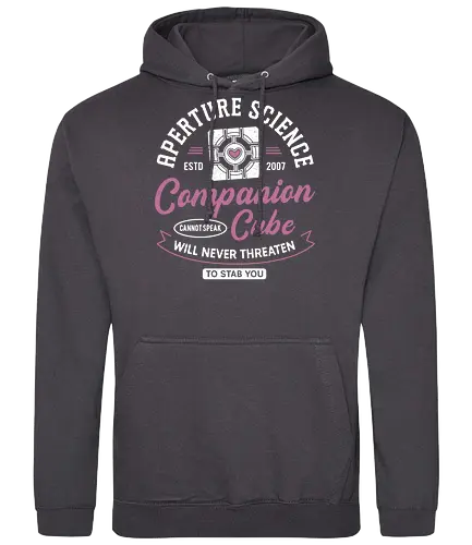 Companion Cube Crest - portal, companion cube, portal 2, portal revolution, aperture laboratories, aperture science, half life, the cake is a lie, potato, glados, black mesa, gaming, video games, gamer, chell,  - Standard Hoodie