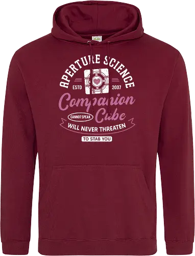 Companion Cube Crest - portal, companion cube, portal 2, portal revolution, aperture laboratories, aperture science, half life, the cake is a lie, potato, glados, black mesa, gaming, video games, gamer, chell,  - Standard Hoodie