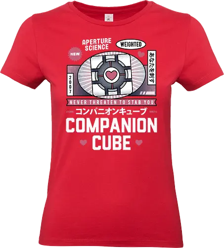 Vintage Companion Cube - portal, companion cube, portal 2, portal revolution, aperture laboratories, aperture science, half life, the cake is a lie, potato, glados, black mesa, gaming, video games, gamer, chell,  - Standard T-Shirt (Women)