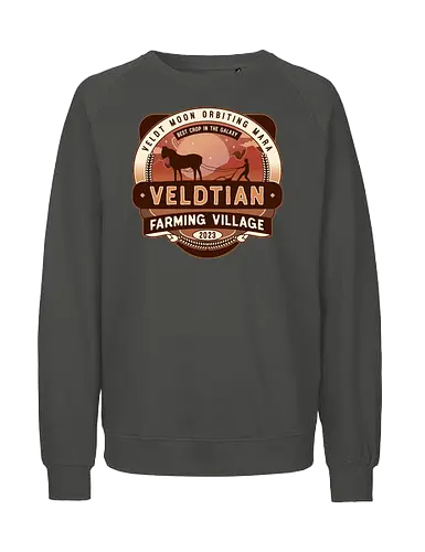 Veldtian Farming Village Emblem - rebel, moon, a child of fire, movie, film, science fiction, rebel moon a child of fire, jimmy, space, adventure, TV, kora, nemesis, tarak decimus, atticus noble, veldt resistance, fantasy - Fairtrade Sweatshirt