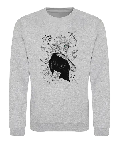 Gojo The Honored One - Aesthetic, Aggressive, Angry, Anime, Gamer, Gift, Power, Warrior, Manga Style, Manga, Zylixzen, Jujutsu, Kaisen, Gojo, Satoru, The Honored One, Gojo clan, Blue Eyes, Six Eyes, Strongest Sorcerer, Blindfolded Idiot, Scarred Warrior, Scars, Fighter, Otaku, Black, Japanese Art - Sweatshirt