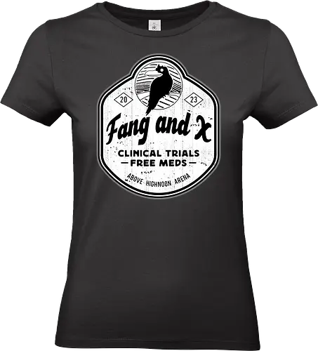 Fang and X Clinic Emblem - my time, at sandrock, my time at portia, indie game, gaming, gamer, video games, fang, farming simulator, rpg, adventure, harvest, sand, wild yakmel, pen, hazardous ruins - Standard T-Shirt (Women)