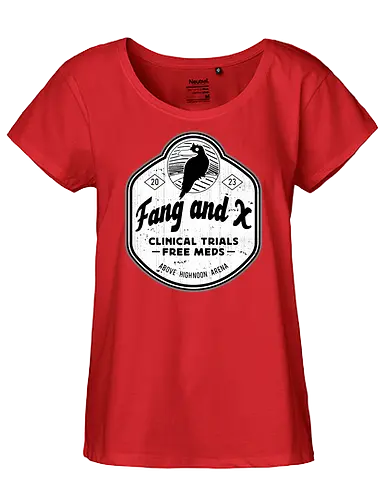Fang and X Clinic Emblem - my time, at sandrock, my time at portia, indie game, gaming, gamer, video games, fang, farming simulator, rpg, adventure, harvest, sand, wild yakmel, pen, hazardous ruins - Fairtrade Girl Shirt