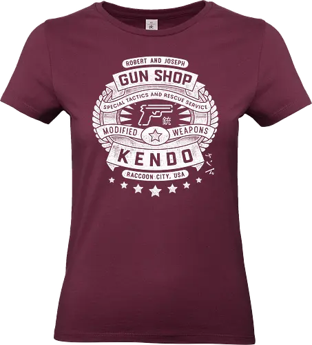 Kendo Gun Shop Grunge - resident, evil, jill valentine, leon s kennedy, biohazard, umbrella corporation, raccoon city, albert wesker, chris redfield, tricell africa, stars, sheva alomar, video game, gaming, gamer - Standard T-Shirt (Women)