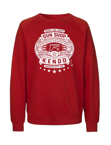 Kendo Gun Shop Grunge - resident, evil, jill valentine, leon s kennedy, biohazard, umbrella corporation, raccoon city, albert wesker, chris redfield, tricell africa, stars, sheva alomar, video game, gaming, gamer - Fairtrade Sweatshirt