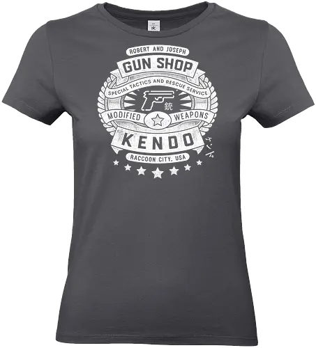 Kendo Gun Shop Grunge - resident, evil, jill valentine, leon s kennedy, biohazard, umbrella corporation, raccoon city, albert wesker, chris redfield, tricell africa, stars, sheva alomar, video game, gaming, gamer - Standard T-Shirt (Women)