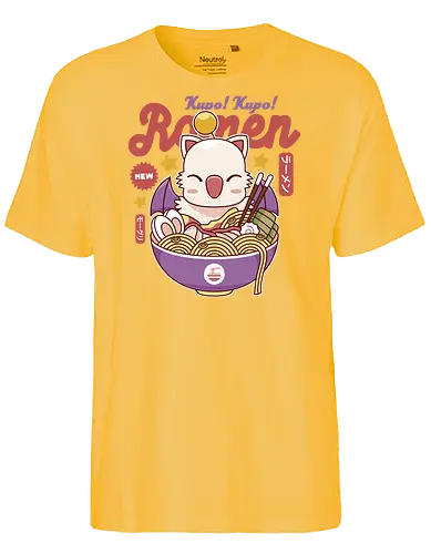 Kupo Kupo Ramen - final, fantasy, Cloud, Villain, cactilio, tomberi, tonberry, Cactus, Kweh, ramen, Kupo, mog, kupo, noodles, Japanese food, video game, gaming, gamer - Fairtrade T-Shirt