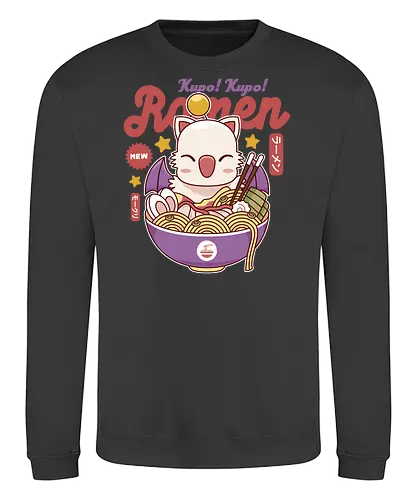 Kupo Kupo Ramen - final, fantasy, Cloud, Villain, cactilio, tomberi, tonberry, Cactus, Kweh, ramen, Kupo, mog, kupo, noodles, Japanese food, video game, gaming, gamer - Sweatshirt