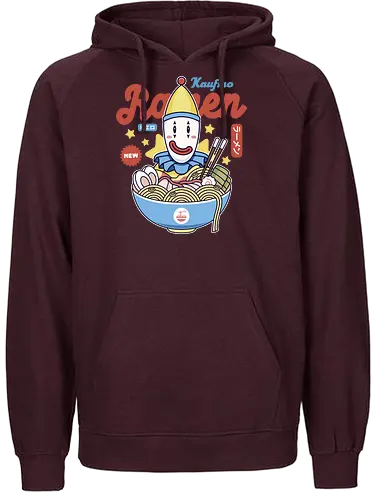 Kaufmo Clown Ramen - the amazing, digital circus, pomni, jax, kinger, zooble, ragatha, gangle, digital circus, the amazing circus, tadc, clown, jester, cartoon, kaufmo, ramen - Fairtrade Hoodie