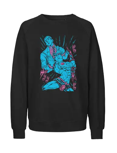 Y.K. And Killer Queen - Jojo, Anime, Manga, Demon, Devil, Angry, Japanese Art, Aesthetic, Manga Style, Zylixzen, Aggressive, Gamer, Otaku, Gift, Monster, Cool, Kawaii, Warrior, Killer Queen, Diamond, Unbreakable - Fairtrade Sweatshirt