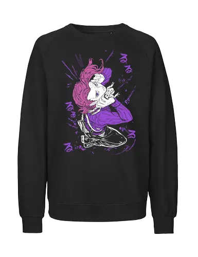 The Boss - Kawaii, Warrior, Jojo, Green, Anime, Manga, Demon, Devil, Angry, Japanese Art, Aesthetic, Manga Style, Zylixzen, Aggressive, Gamer, Otaku, Gift, Monster, Cool, Diavolo, Golden, Wind, Pink, Purple - Fairtrade Sweatshirt