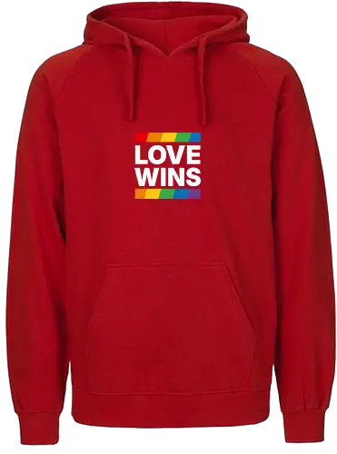 LOVE WINS - weiß - Fairtrade Hoodie