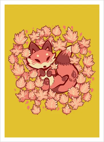 Autumn Leaves Fox