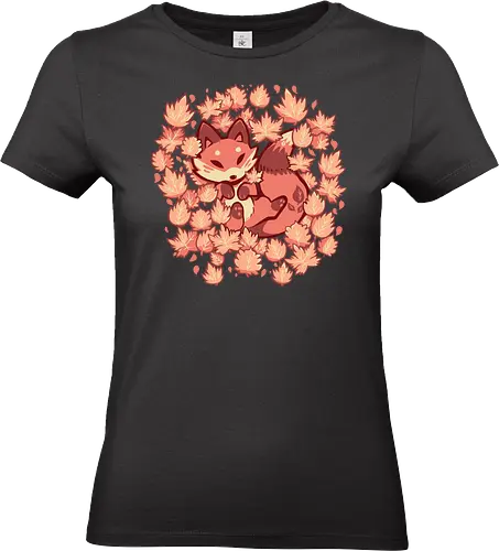 Autumn Leaves Fox - anthro, Herbst, Blätter, Blatt, Rotfuchs, orange Blätter, Fuchs, rot, Jahreszeiten, saisonal, Tiere, gemütlich, Herbst, Rotfuchs, pelzig, anthro, autumn, leaves, leaf, red fox, orange leaves, fox, red, seasons, seasonal, animals, cozy, fall, red fox, furry - Standard T-Shirt (Women)