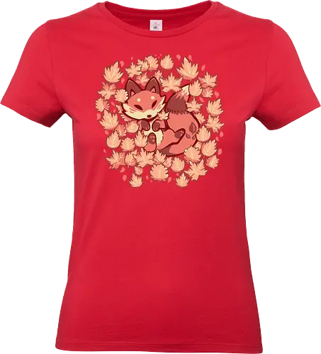 Autumn Leaves Fox - anthro, Herbst, Blätter, Blatt, Rotfuchs, orange Blätter, Fuchs, rot, Jahreszeiten, saisonal, Tiere, gemütlich, Herbst, Rotfuchs, pelzig, anthro, autumn, leaves, leaf, red fox, orange leaves, fox, red, seasons, seasonal, animals, cozy, fall, red fox, furry - Standard T-Shirt (Women)