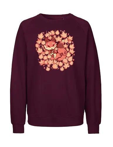 Autumn Leaves Fox - anthro, Herbst, Blätter, Blatt, Rotfuchs, orange Blätter, Fuchs, rot, Jahreszeiten, saisonal, Tiere, gemütlich, Herbst, Rotfuchs, pelzig, anthro, autumn, leaves, leaf, red fox, orange leaves, fox, red, seasons, seasonal, animals, cozy, fall, red fox, furry - Fairtrade Sweatshirt
