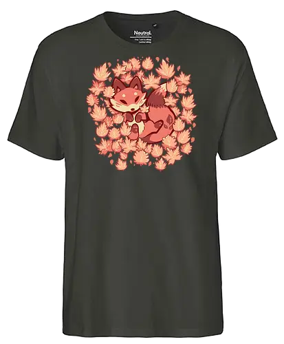 Autumn Leaves Fox - anthro, Herbst, Blätter, Blatt, Rotfuchs, orange Blätter, Fuchs, rot, Jahreszeiten, saisonal, Tiere, gemütlich, Herbst, Rotfuchs, pelzig, anthro, autumn, leaves, leaf, red fox, orange leaves, fox, red, seasons, seasonal, animals, cozy, fall, red fox, furry - Fairtrade T-Shirt