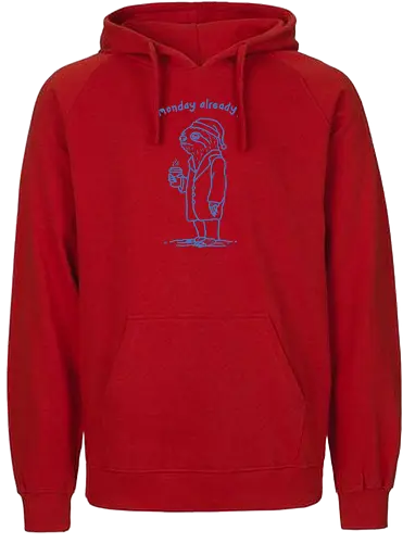 Monday Already  - sloth life, sloth, i hate monday, lazy, lazy sloth, coffee, need coffee, i hate working, minimalist - Fairtrade Hoodie