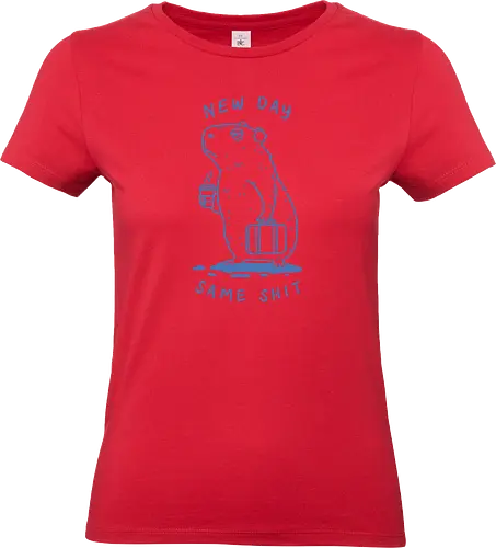Lazy Morning - capy, capybara, lazy morning, morning coffee, coffee, i hate monday, capy coffee, minimalist - Standard T-Shirt (Women)